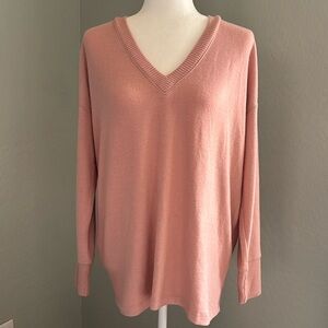 LOFT V-Neck Top Tunic -Rose Mauve- Size Large NWT
